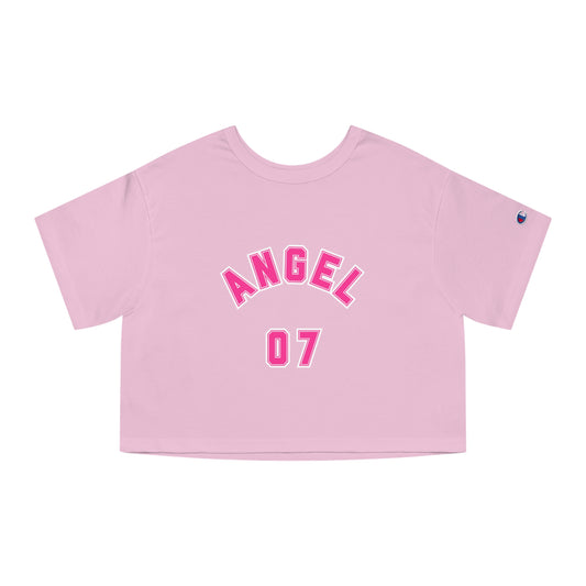Angel 07 Cropped Tee — Women’s Champion-Inspired Graphic Tee