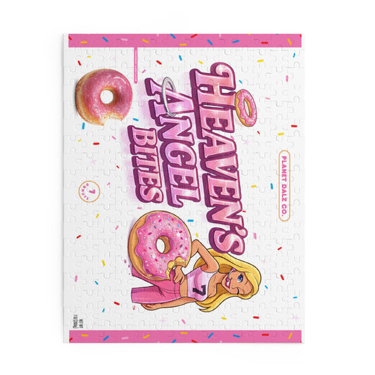 Heaven's Angel Bites Donut Puzzle — 120/252/500-Piece Retro Candy Girl Jigsaw