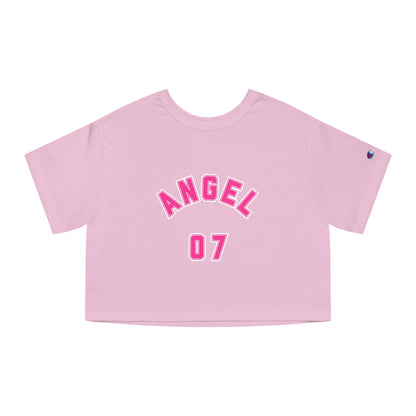 Angel 07 Cropped Tee — Women’s Champion-Inspired Graphic Tee