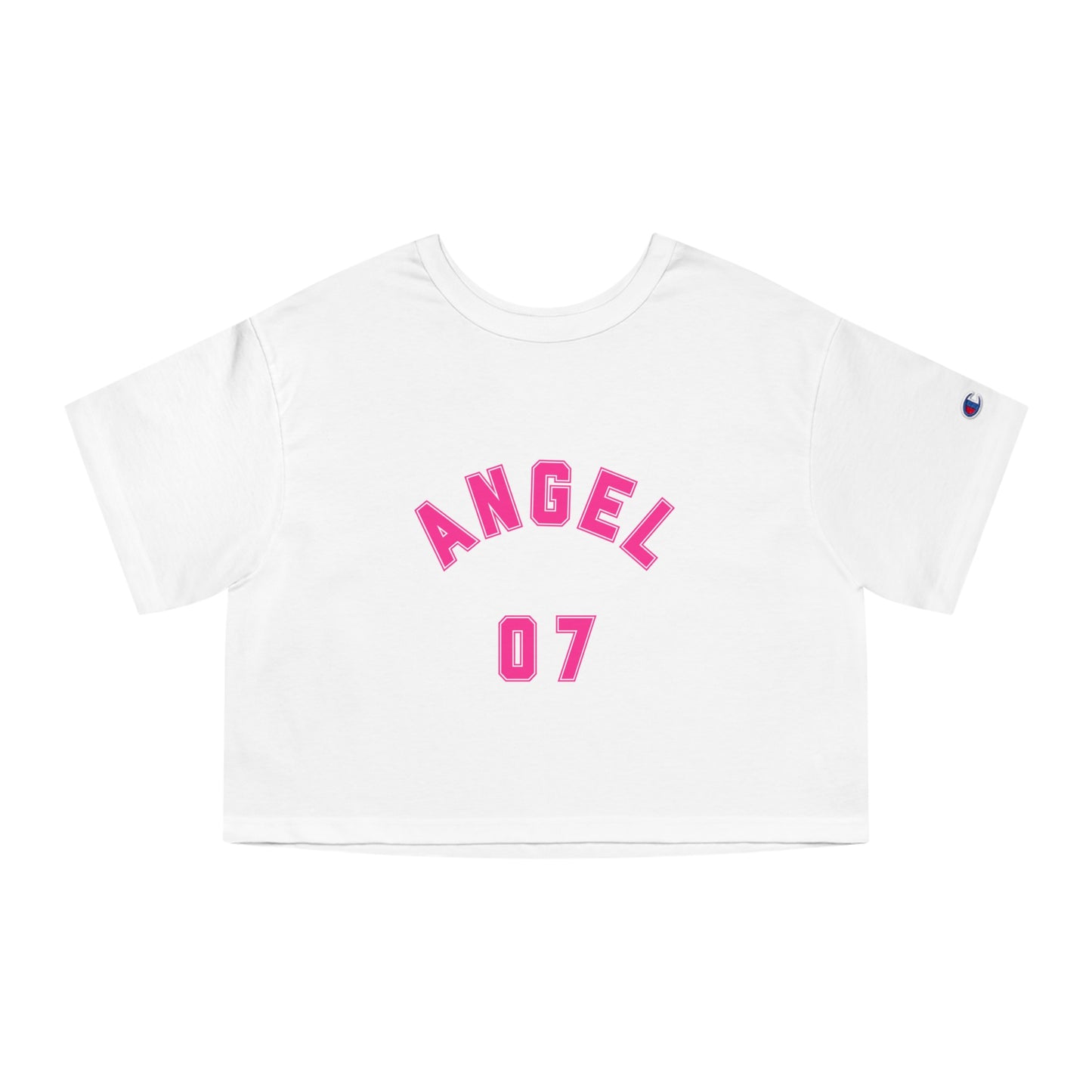 Angel 07 Cropped Tee — Women’s Champion-Inspired Graphic Tee