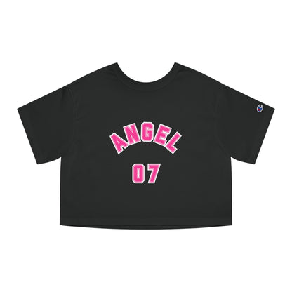 Angel 07 Cropped Tee — Women’s Champion-Inspired Graphic Tee