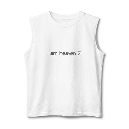 Muscle Tank — "I am heaven 7" Minimalist Graphic Tank Top