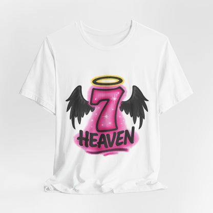 Airbrushed Heaven 7 Graphic Tee, Casual Summer T-Shirt, Comfortable Unisex Short Sleeve Top, Stylish Streetwear Tee, Gift for Angel Lovers