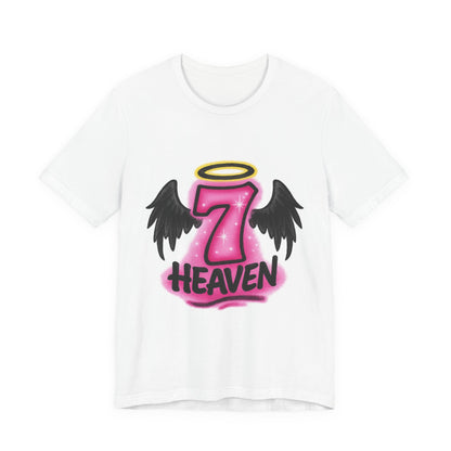 Airbrushed Heaven 7 Graphic Tee, Casual Summer T-Shirt, Comfortable Unisex Short Sleeve Top, Stylish Streetwear Tee, Gift for Angel Lovers