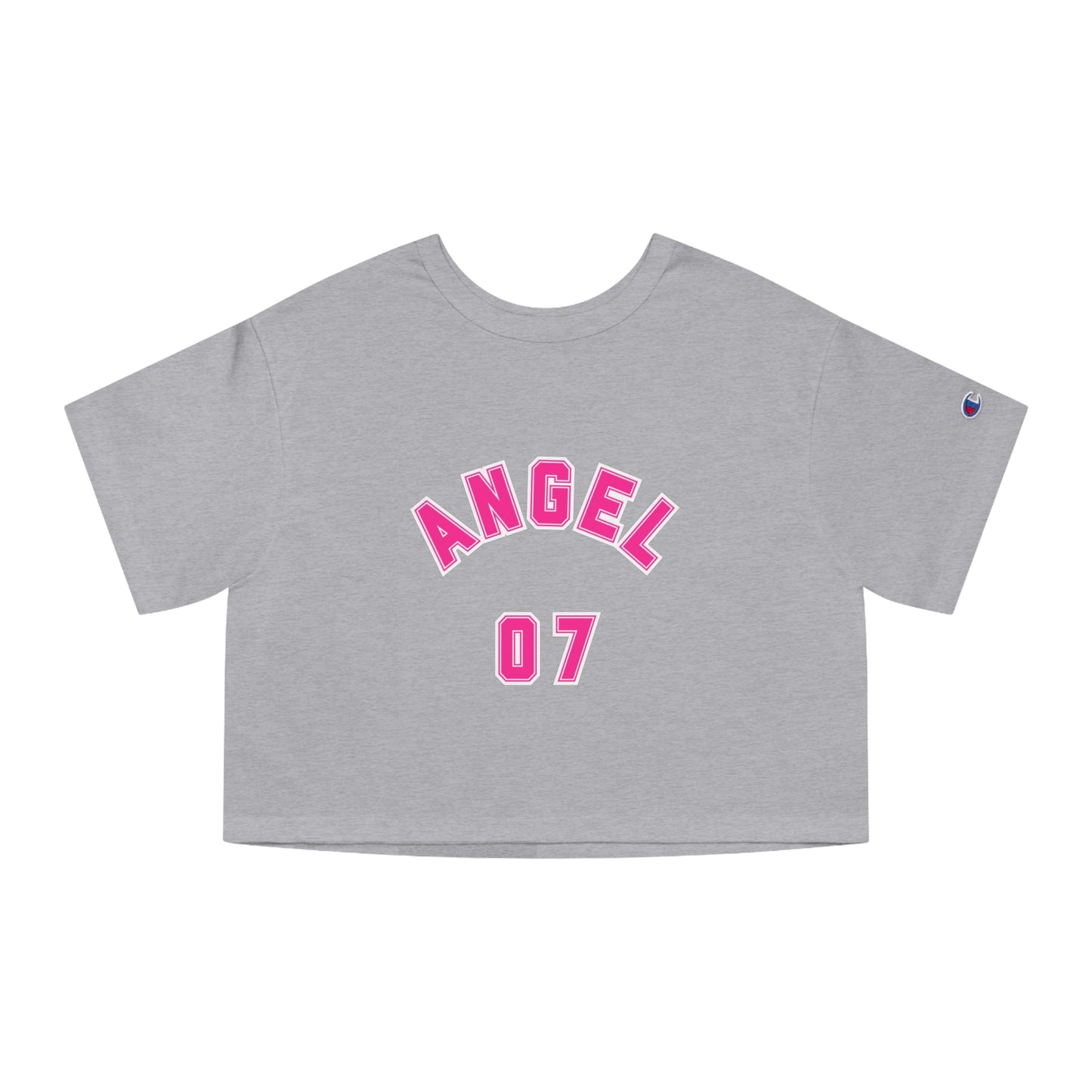 Angel 07 Cropped Tee — Women’s Champion-Inspired Graphic Tee