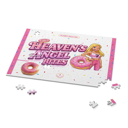 Heaven's Angel Bites Donut Puzzle — 120/252/500-Piece Retro Candy Girl Jigsaw